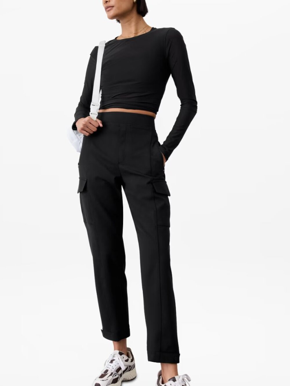 Athleta Endless High Rise Cargo Pant Women's Sz 4- Black